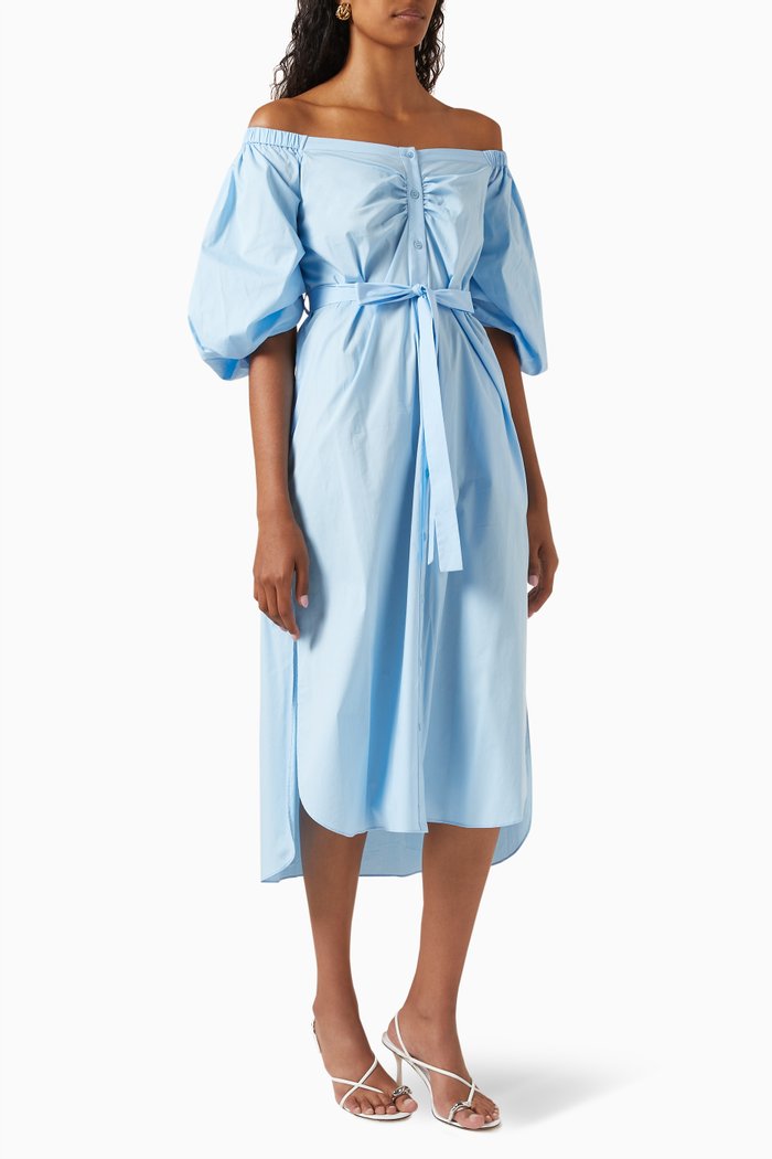 

Reese Midi Dress in Cotton, Blue