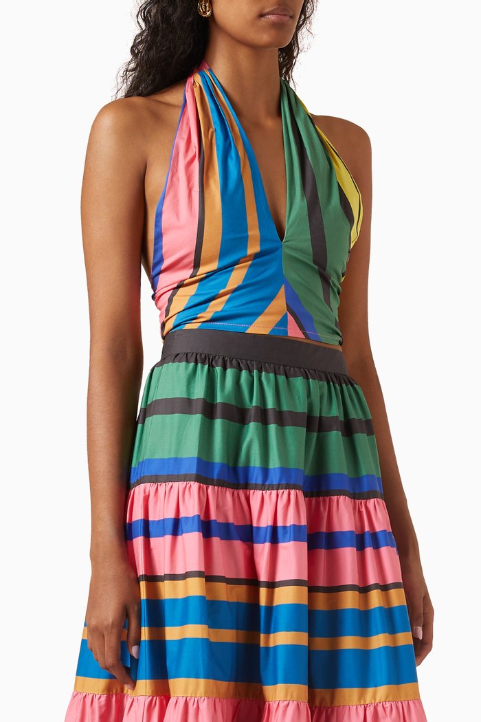 

Kai Smocked Halter Top in Cotton, Multicolour