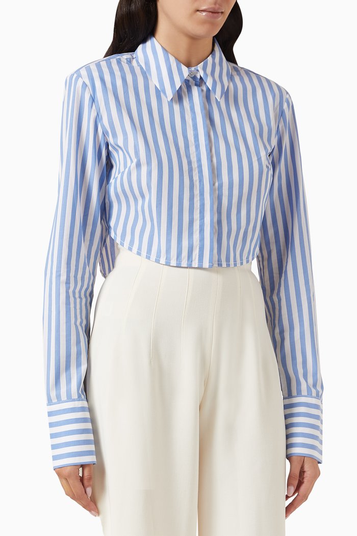 

Seneca Top in Cotton Poplin, Blue