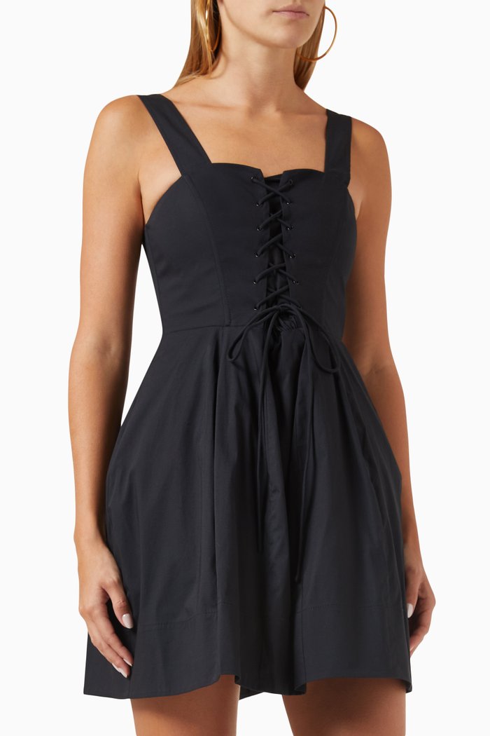 

Sutton Mini Dress in Poplin, Black