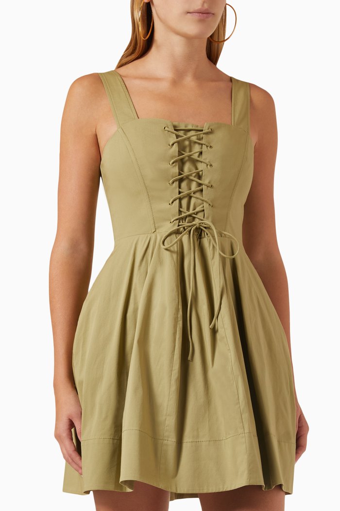 

Sutton Mini Dress in Poplin, Green