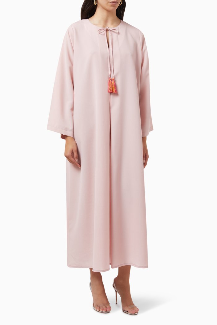 

Wide Sleeves Tassel Kaftan, Pink