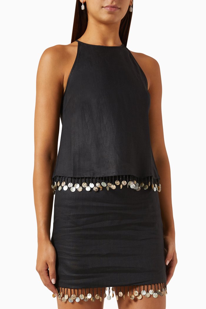

Alondra Shell Top in Cotton, Black