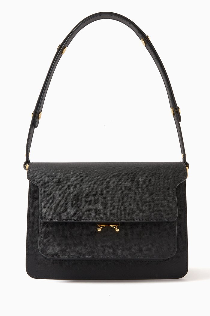

Trunk Medium Bag in Saffiano Leather, Black