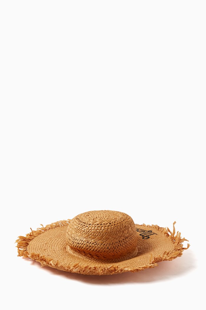 

Logo-embroidered Hat in Paper Raffia, Neutral