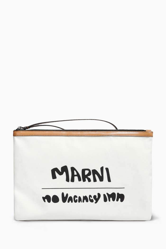 

x No Vacancy Inn Bey Pochette in Cotton Canvas, Multicolour