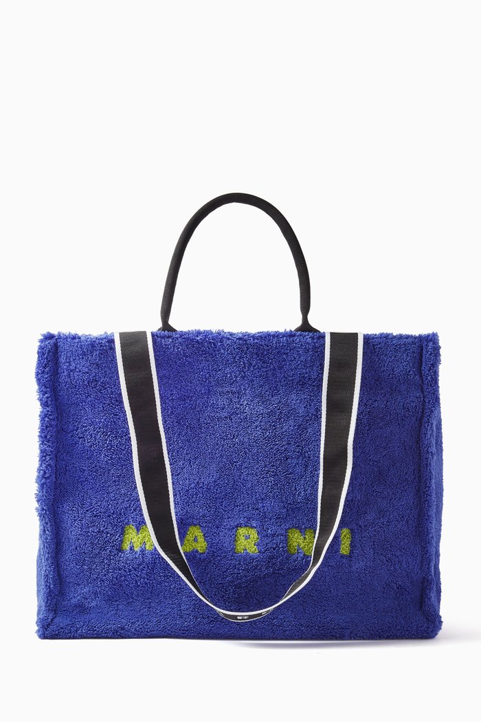 

East-West Tote Bag in Terry, Blue