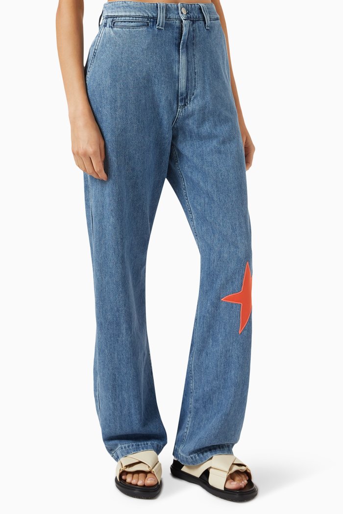 

High-waist Jeans in Denim, Blue