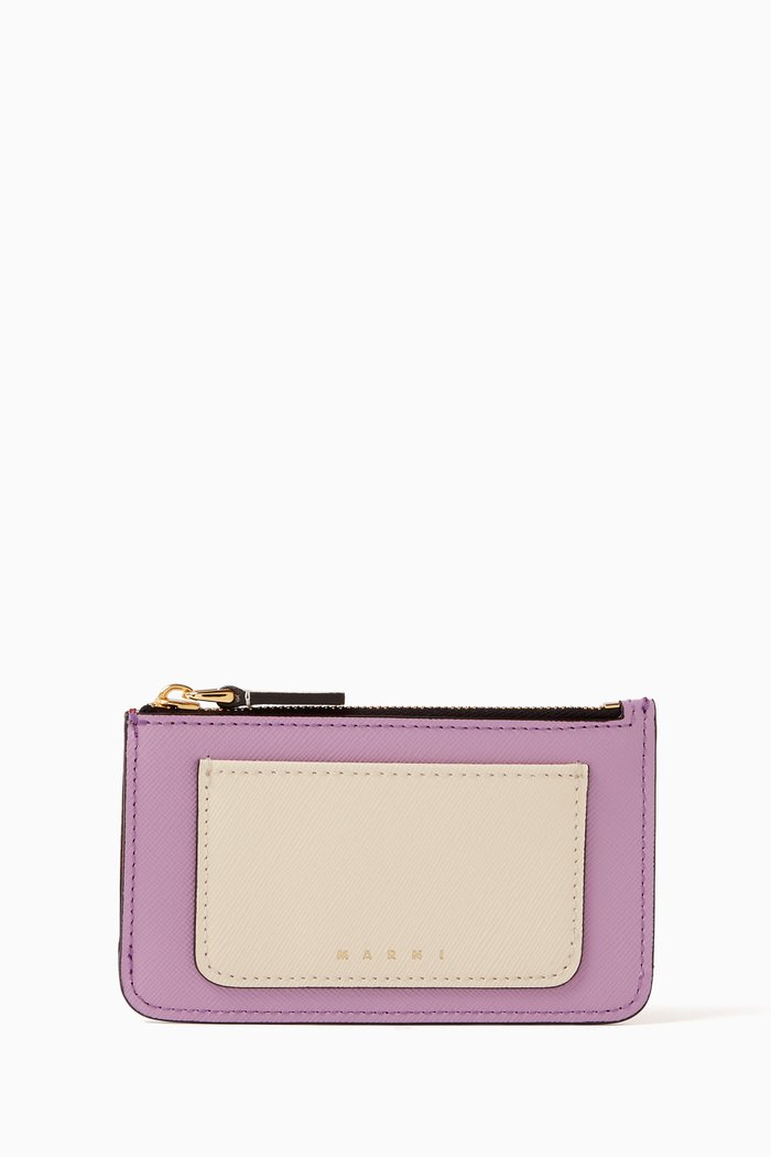 

Colour-block Card Holder in Leather, Multicolour