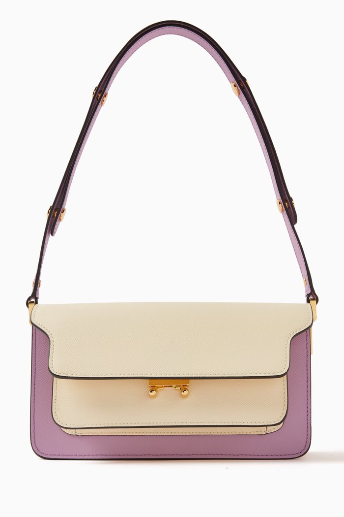 

East-West Trunk Bag in Saffiano Leather, Multicolour