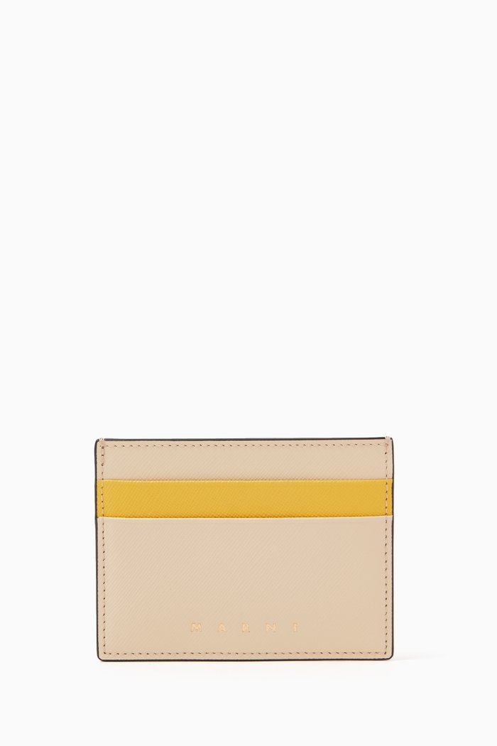 Card Holder in Saffiano Leather, Multicolour