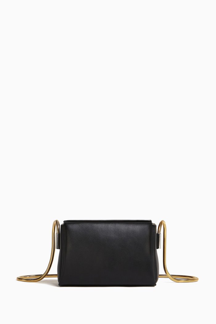 

Small Toggle Crossbody Bag in Leather, Black