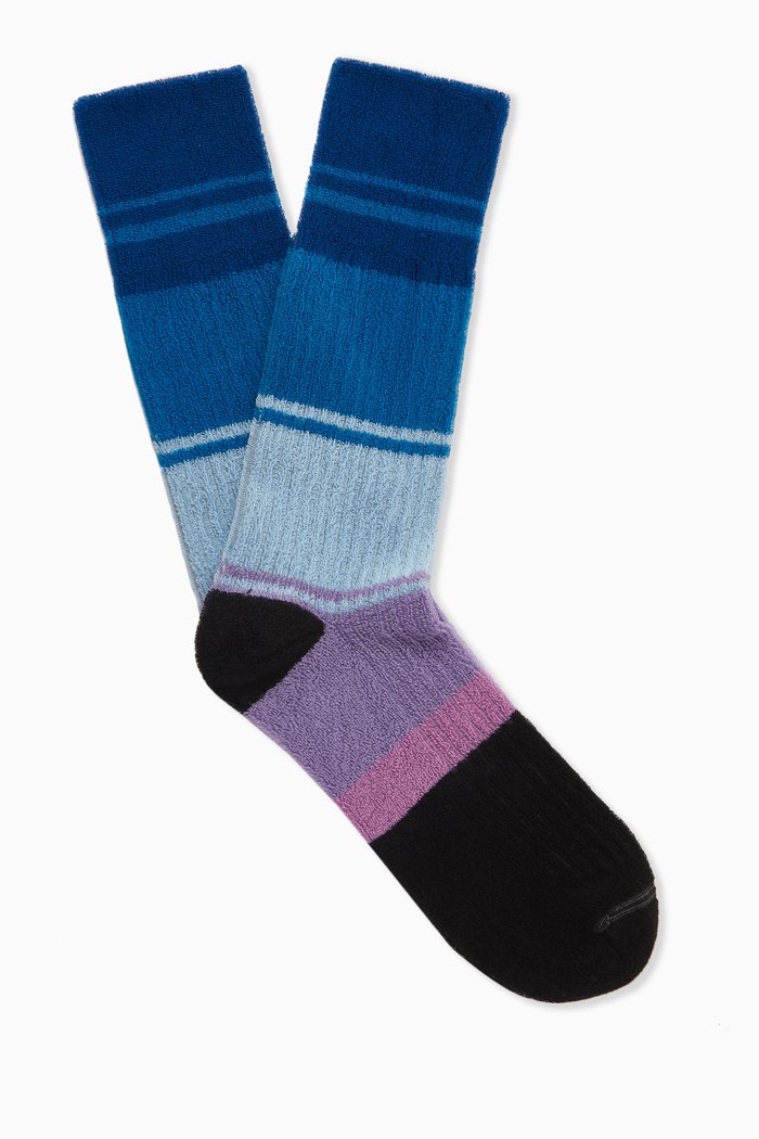 

Colour-block Socks in Cotton Blend, Blue