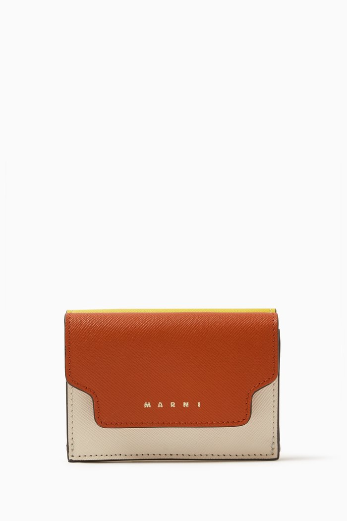 

Tri-fold Wallet in Saffiano Leather, Multicolour