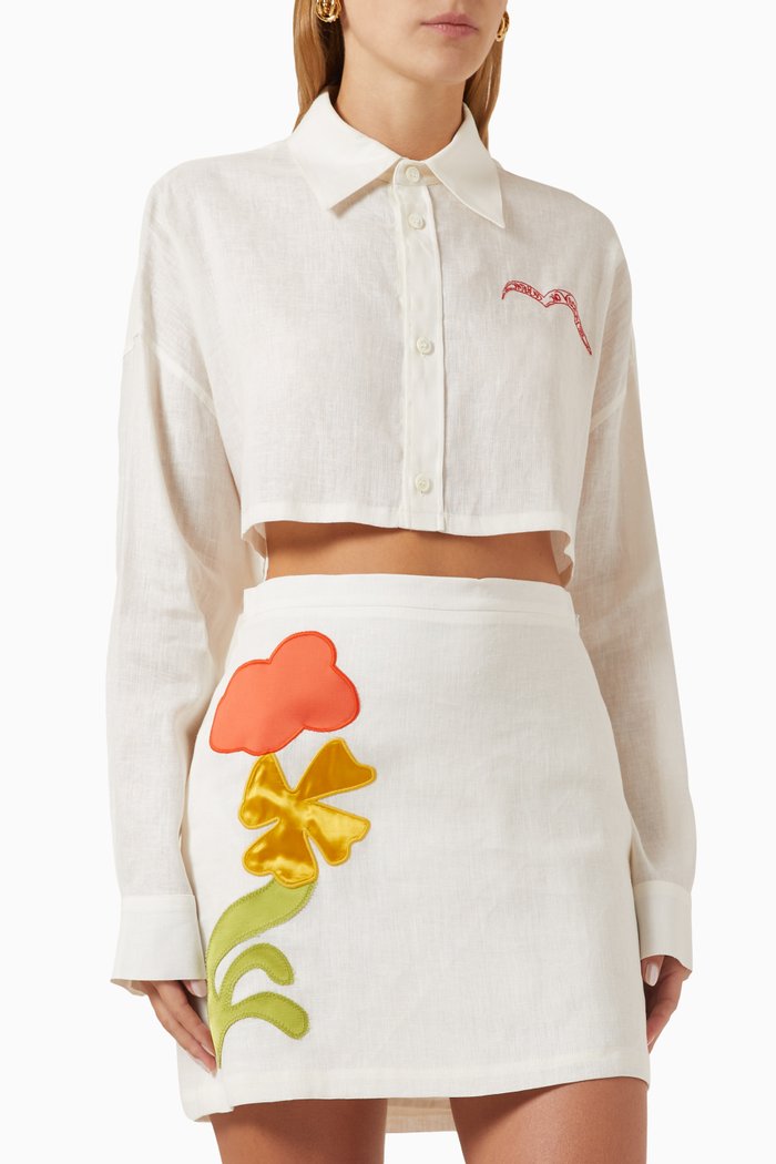 

x No Vacancy Inn Cropped Shirt, White