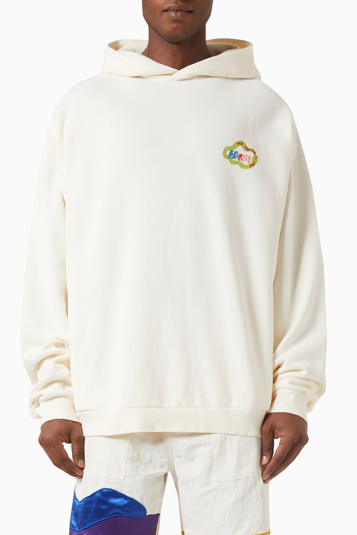 

x No Vacancy Inn Hoodie in Bio Cotton Jersey, White