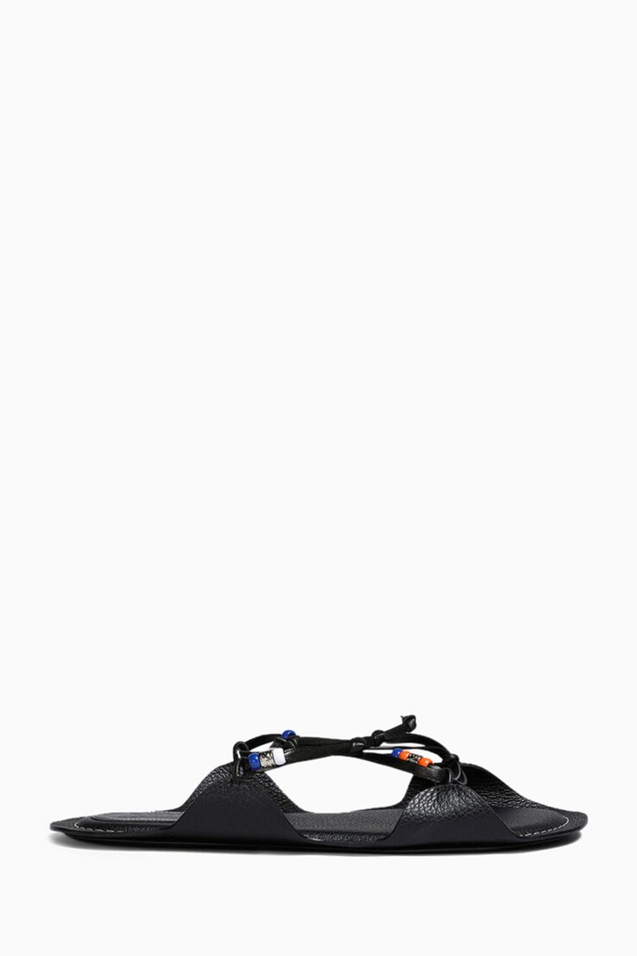 

Marni X No Vacancy Inn Sandals in Leather, Black