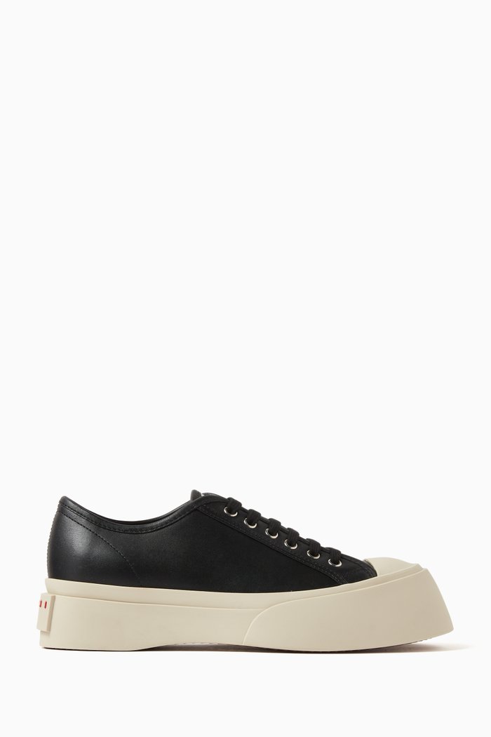 

Pablo Platform Sneakers in Leather, Black