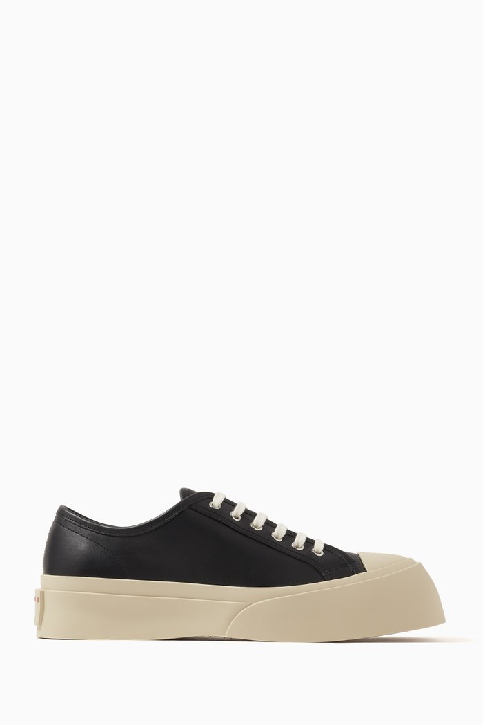 

Pablo Platform Sneakers in Leather, Black