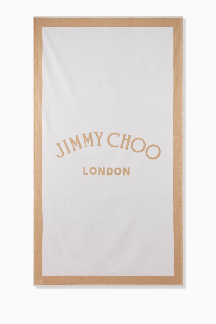 

Logo Lettering Beach Towel in Cotton, White