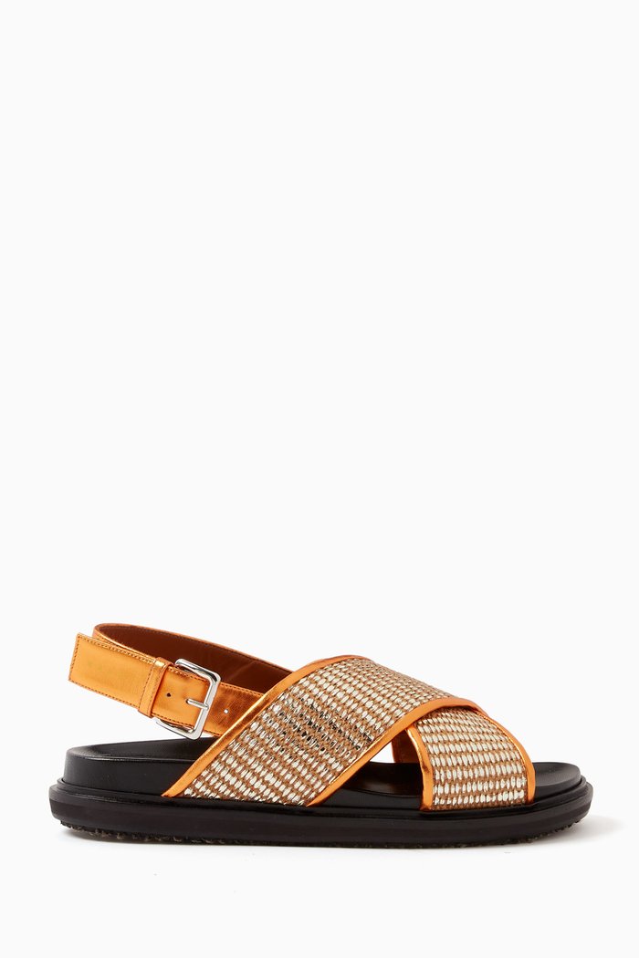 

Fussbett Sandals in Raffia & Metallic-leather, Multicolour