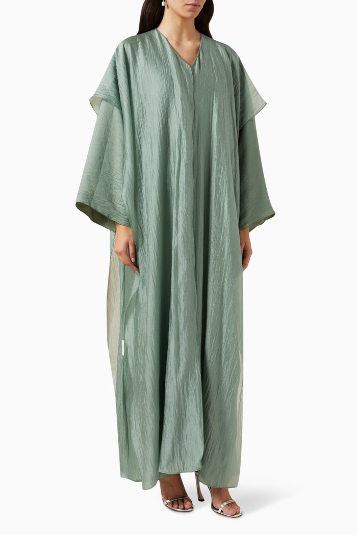 

Double-layered Kaftan & Bisht Set, Green