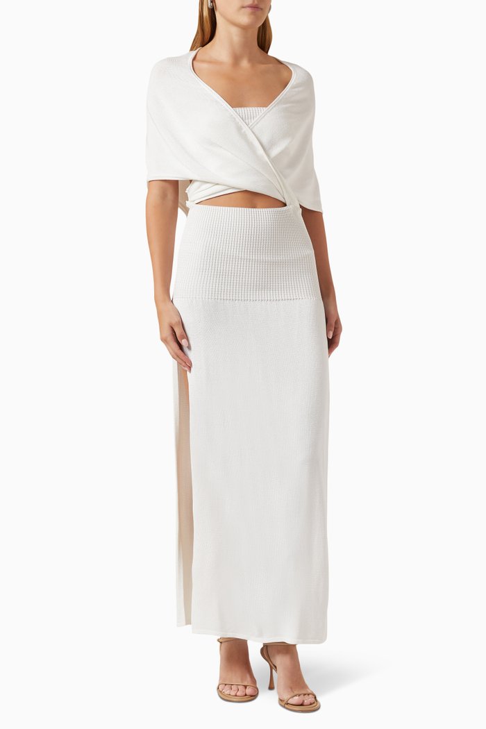 

Hustka Maxi Dress in Viscose-knit, White