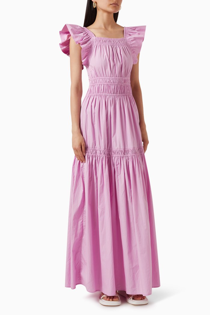 

Aksu Maxi Dress in Cotton, Purple