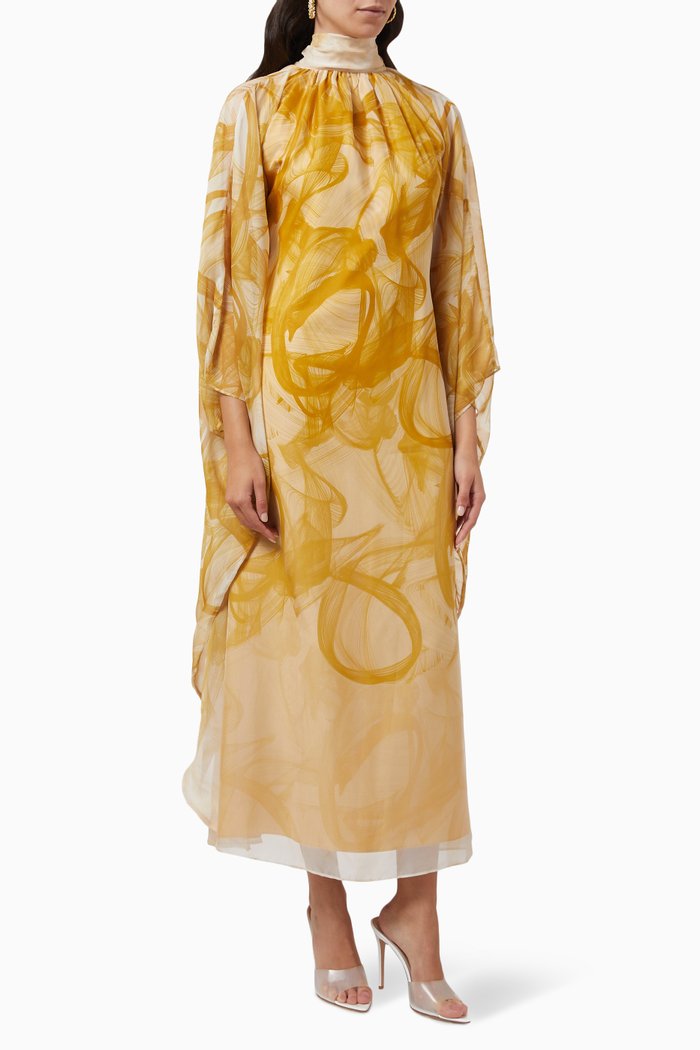 

Printed Kaftan, Yellow