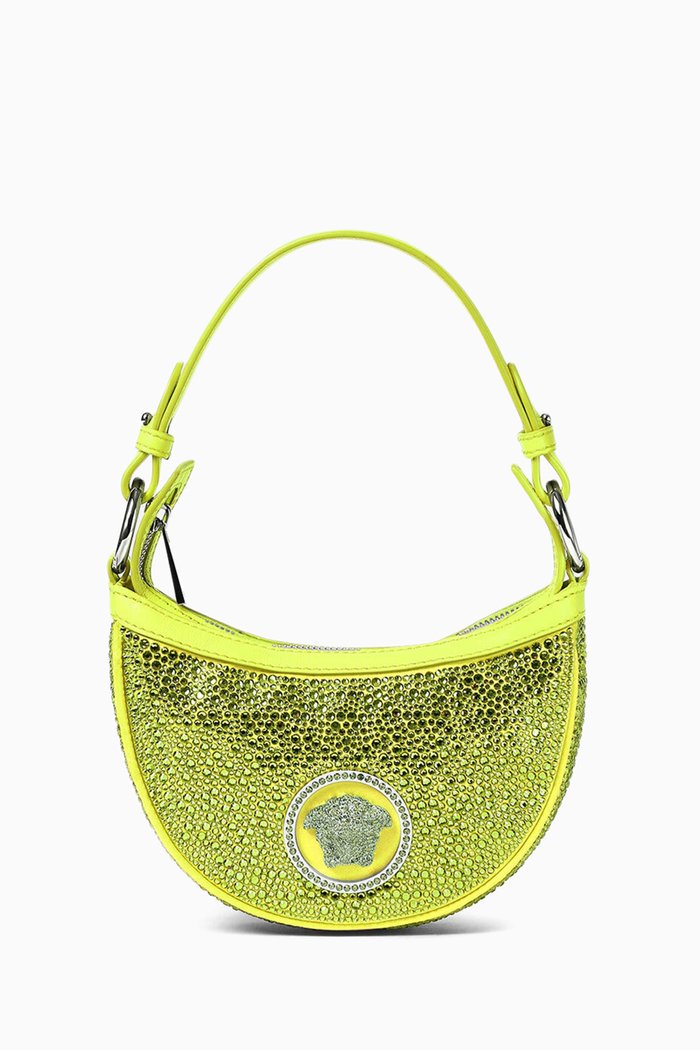 

Mini Repeat Hobo Bag in Crystal-embellished Satin, Multicolour