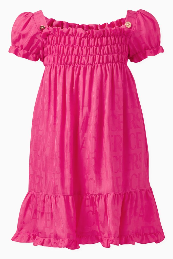 

Logo Jacquard Dress in Viscose, Pink