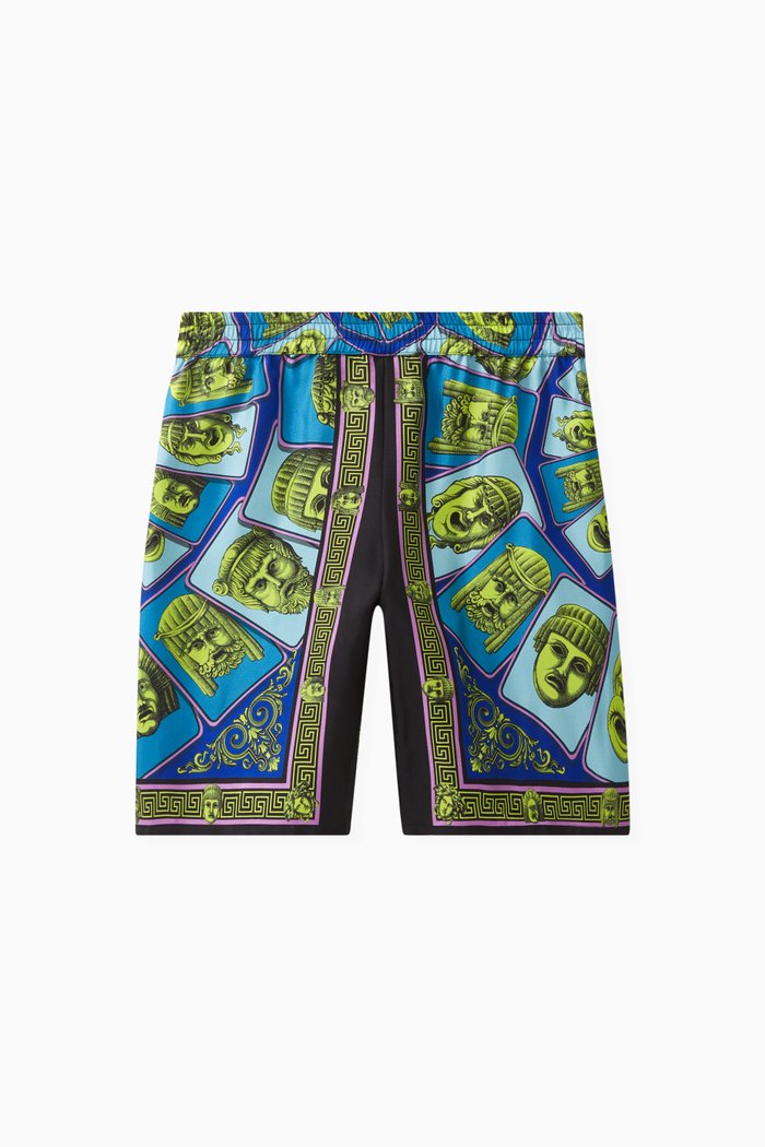 

Le Maschere Bermuda Shorts in Silk Twill, Green