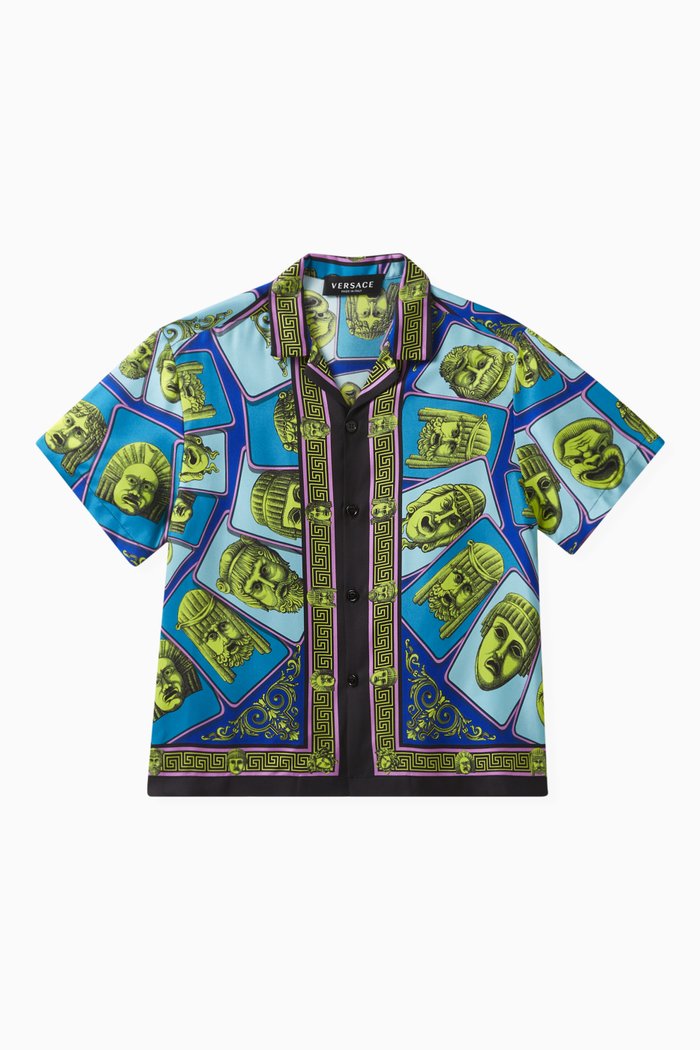 

Le Maschere Shirt in Silk Twill, Green
