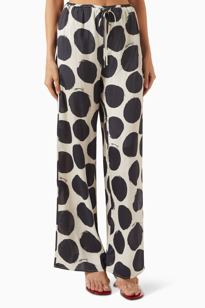 

Flash Polka Wide-leg Pants, Black