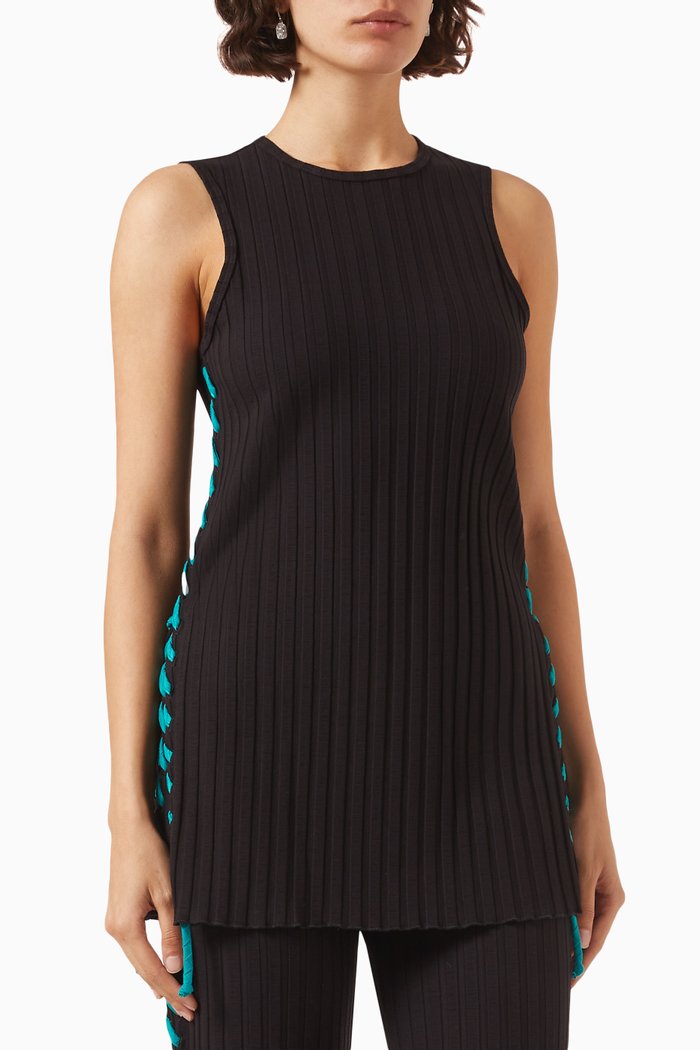 

Aukai Tunic Top in Stretch Cotton-jersey, Black