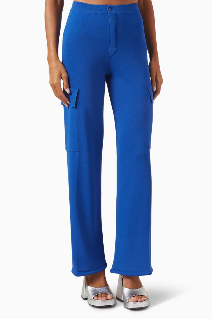 

Hesby Cargo Pants in Viscose-knit, Blue