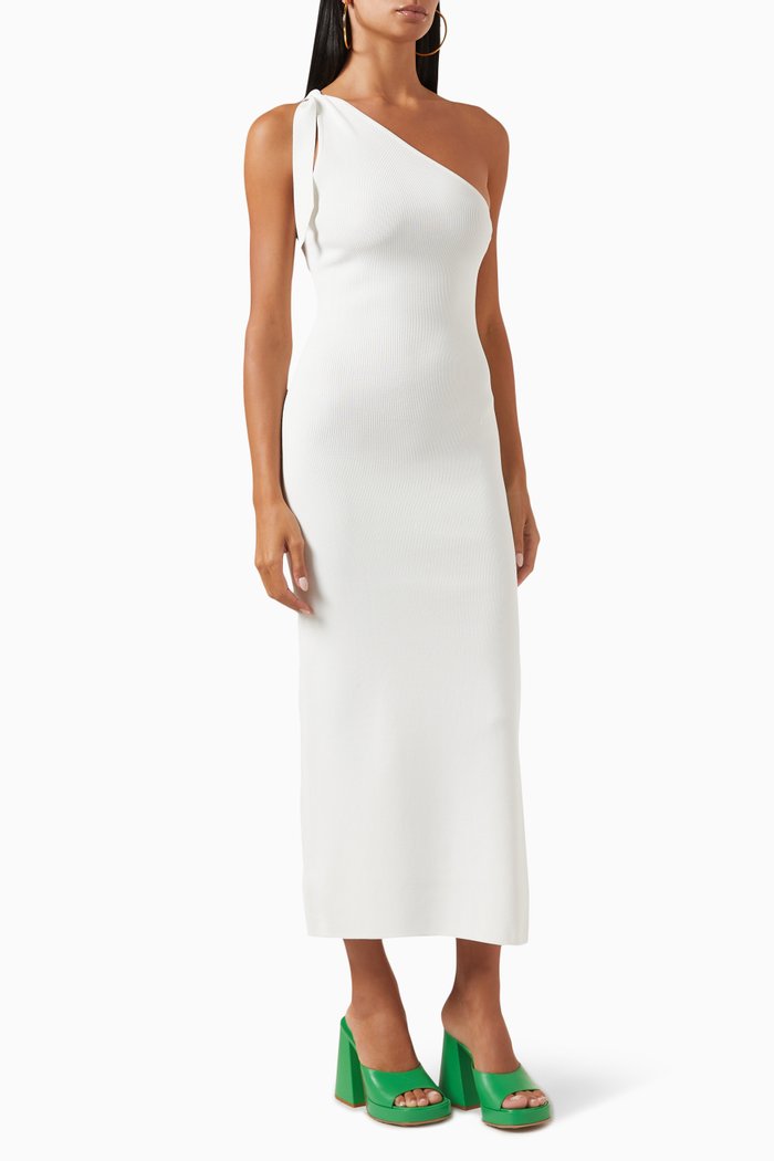 

Zyga One-shoulder Dress in Viscose-knit, White