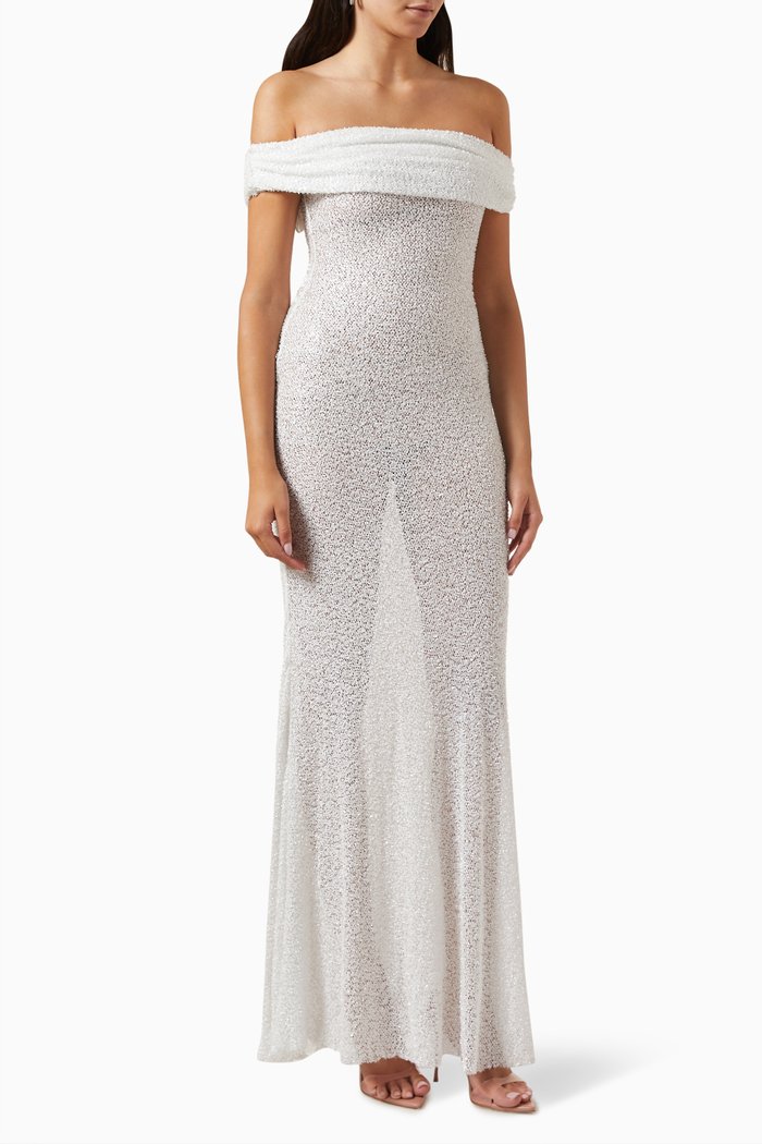 

Beaded Maxi Dress, White