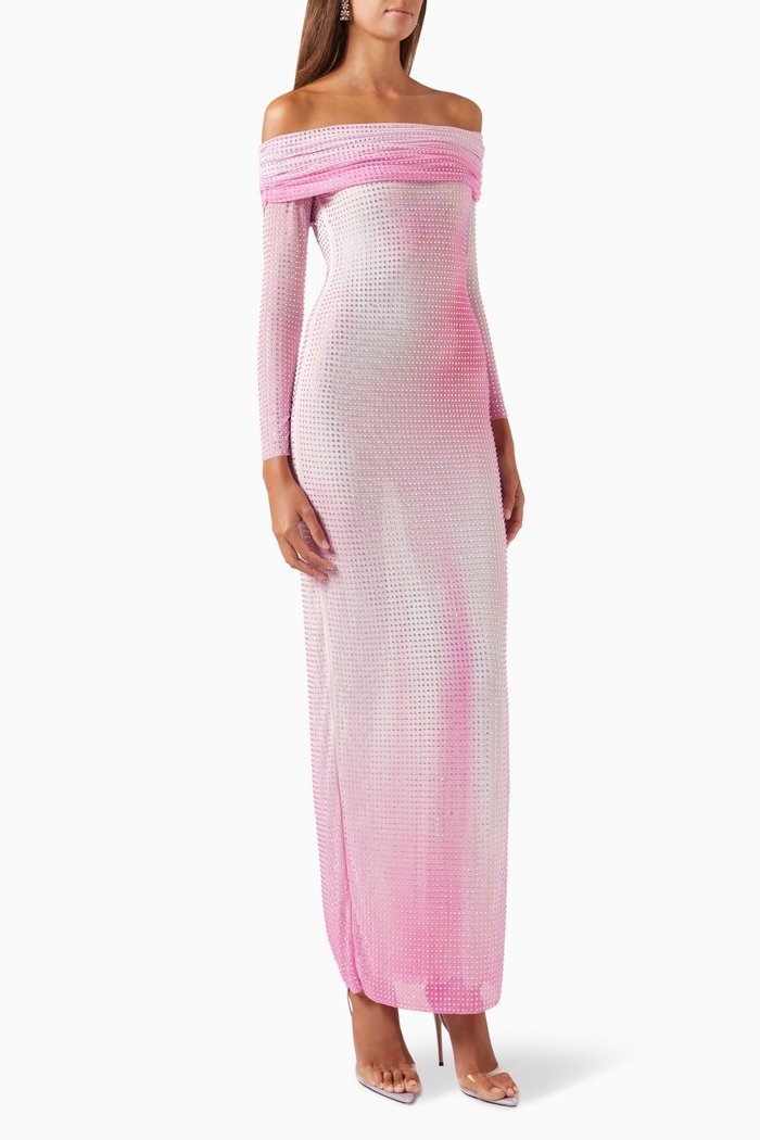 

Contour Print Maxi Dress, Pink