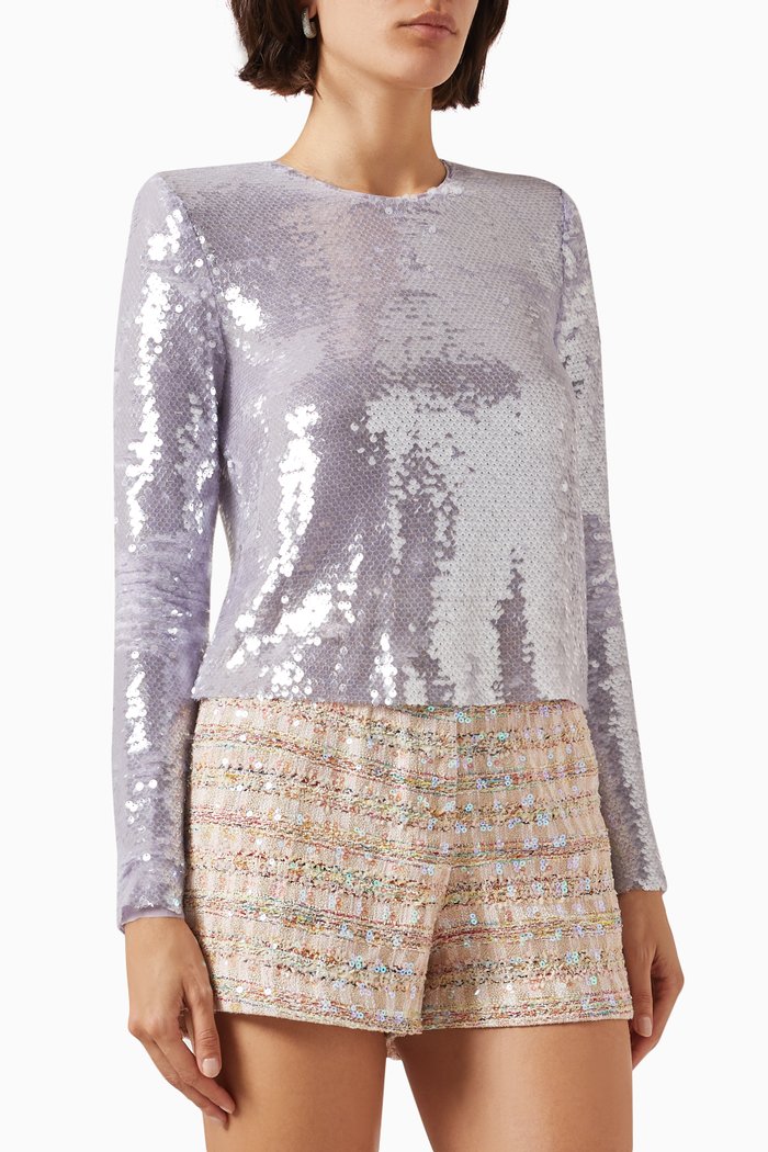

Sequin-embellished Top, Purple