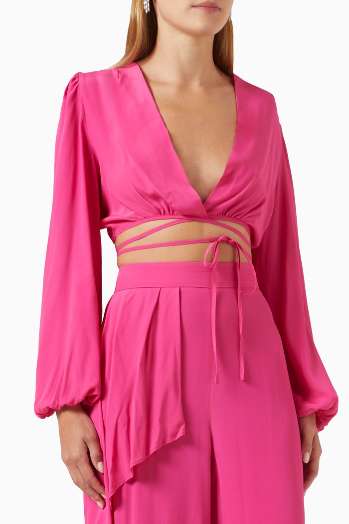 

Chieti Bolero Shrug in Silk-blend Crepe, Pink