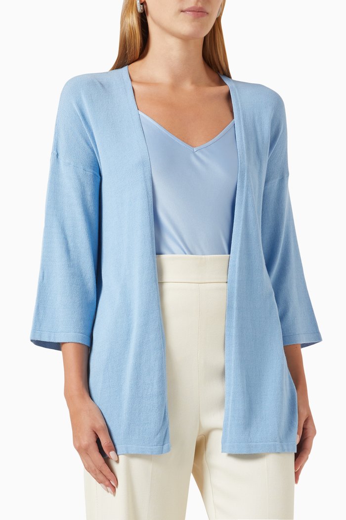 

Neris Cardigan in Viscose-blend Knit, Blue