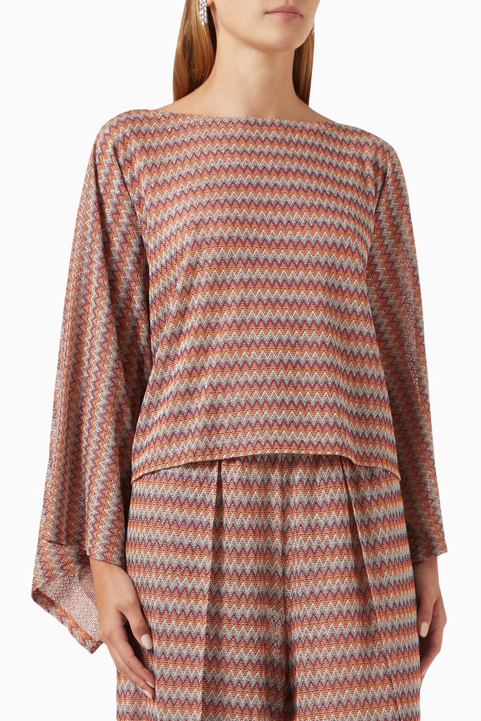 

Melange Top in Lurex-jacquard Jersey, Metallic