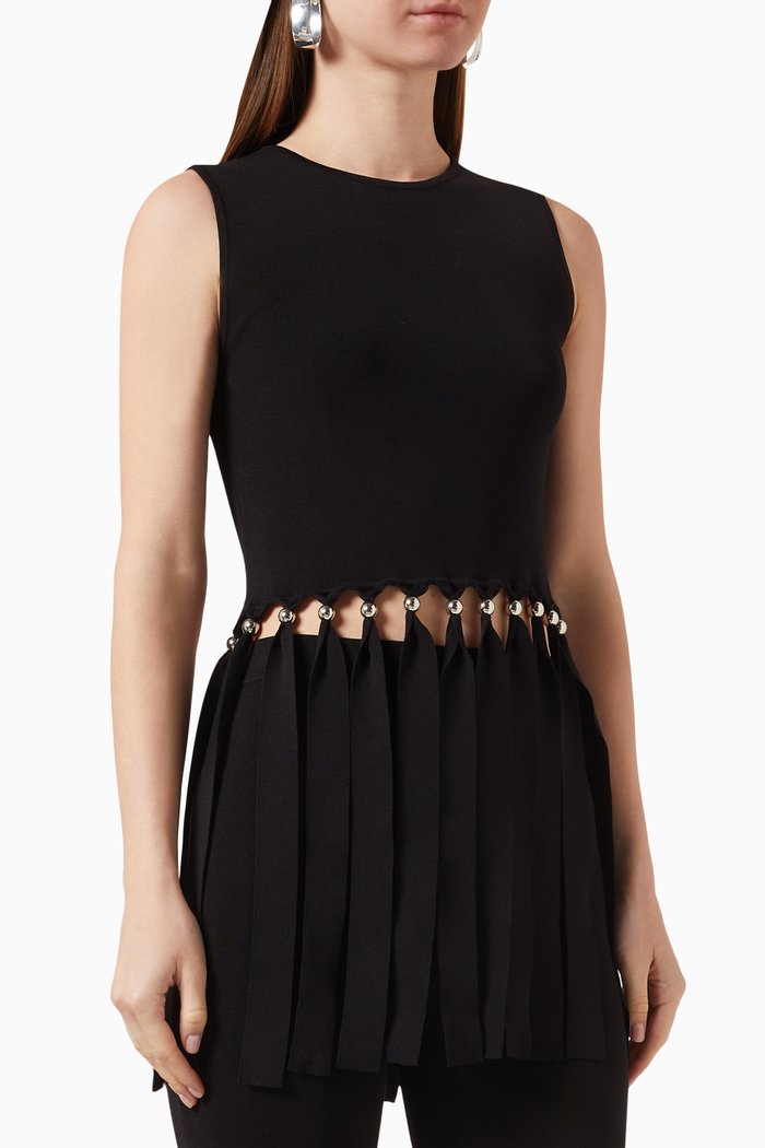 

Tulip Top in Viscose-blend Knit, Black