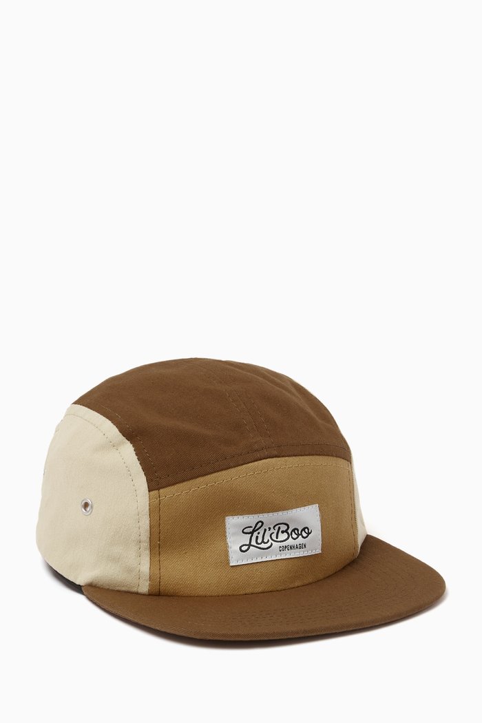 

Colour-block Logo-patch Cap in Organic Cotton, Brown