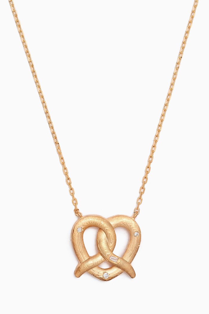 

Mini Salted Pretzel Diamond Pendant in 18kt Yellow Gold