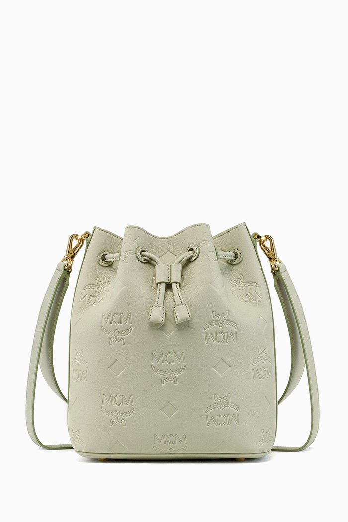 

Medium Dessau Drawstring Bag in Embossed Monogram Leather, Green