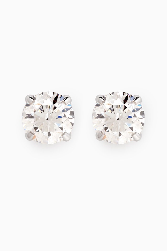 

Round-cut Diamond Stud Earrings in 18kt White Gold