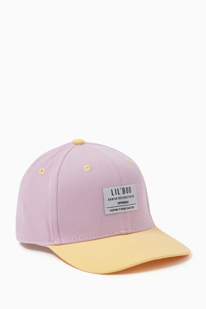 

Logo-patch Snapback Cap in Organic Cotton, Purple