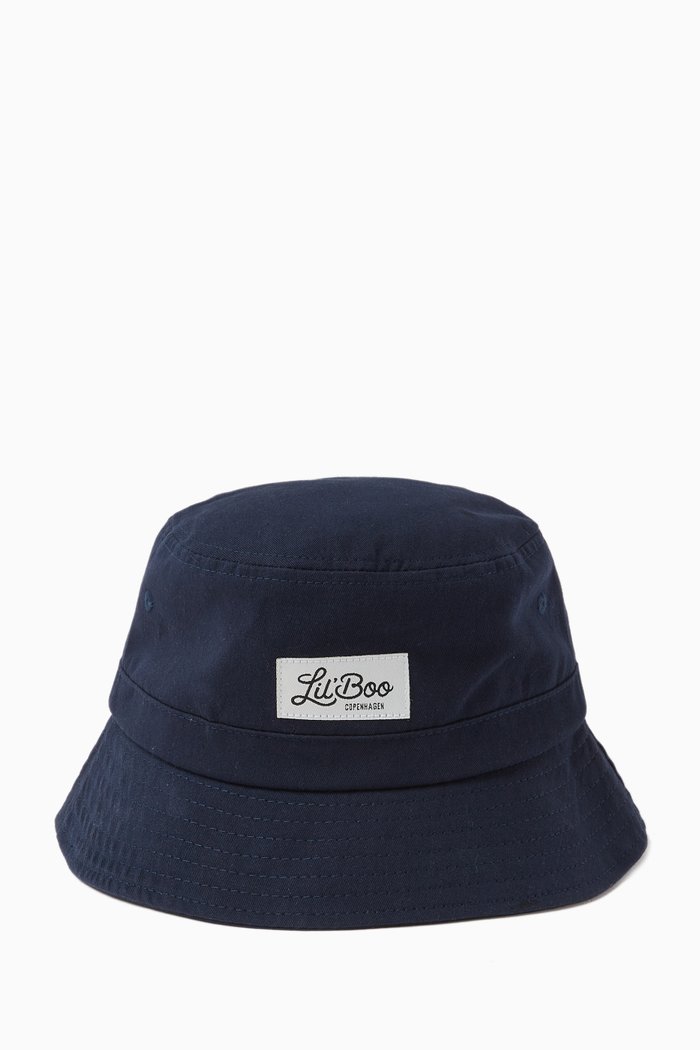 

Lil' Boo Bucket Hat in Organic Cotton, Blue